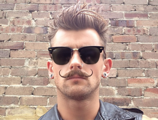 hipster with rooster