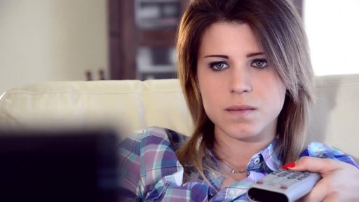 woman watching tv